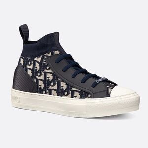 Dior High-Top Sneakers in Dark Blue and Beige